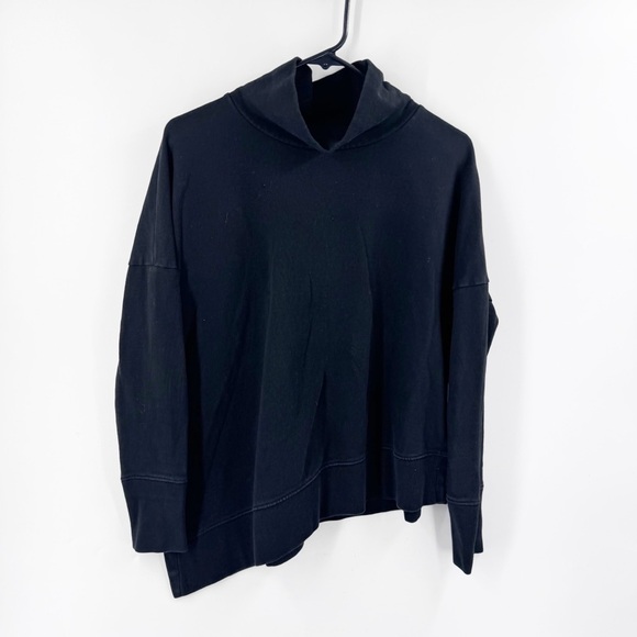 ✅ ALL SAINTS BLACK ASYMMETRICAL CREW NECK LONG SLEEVE SWEATSHIRT SIZE SMALL - Picture 1 of 9